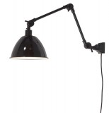 WALL LAMP WITH BLACK METAL SHADE DOUBLE ARM - WALL LAMPS